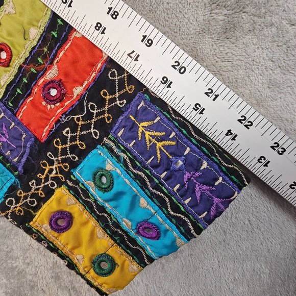 Chico's Jacket Women's 2 Multicolor Embroidered Sequined Art-to-Wear Button - Picture 9 of 12